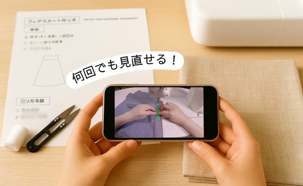 洋裁動画×説明書 - プロ講師による動画と詳細な説明書でWサポート